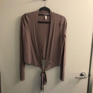 Leith Taro Tie Front Long Sleeve Knit Cardigan